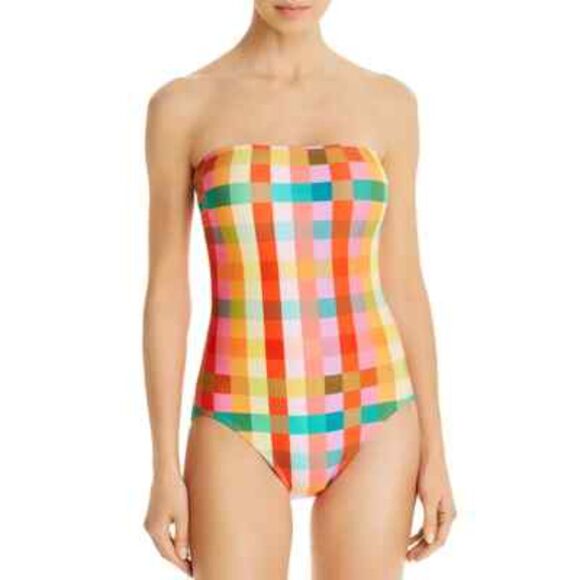 kate spade Other - Kate Spade Garden Plaid Classic Bandeau One-piece Women's Bathing Suit Small